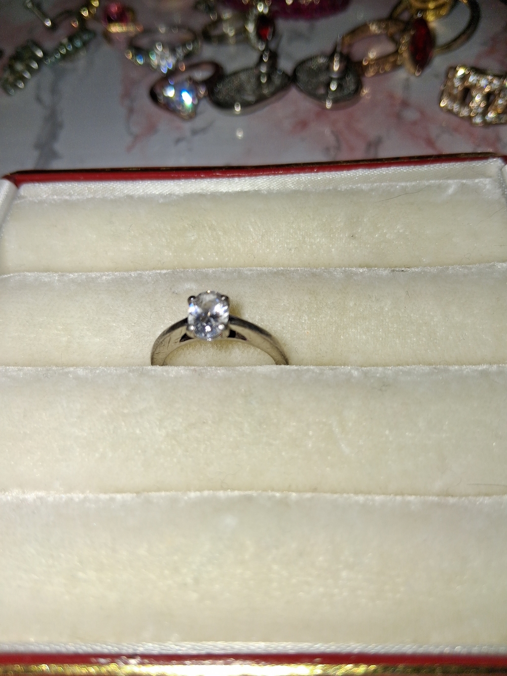 Classic Solitaire Engagement Ring in Silver with Clear Stone